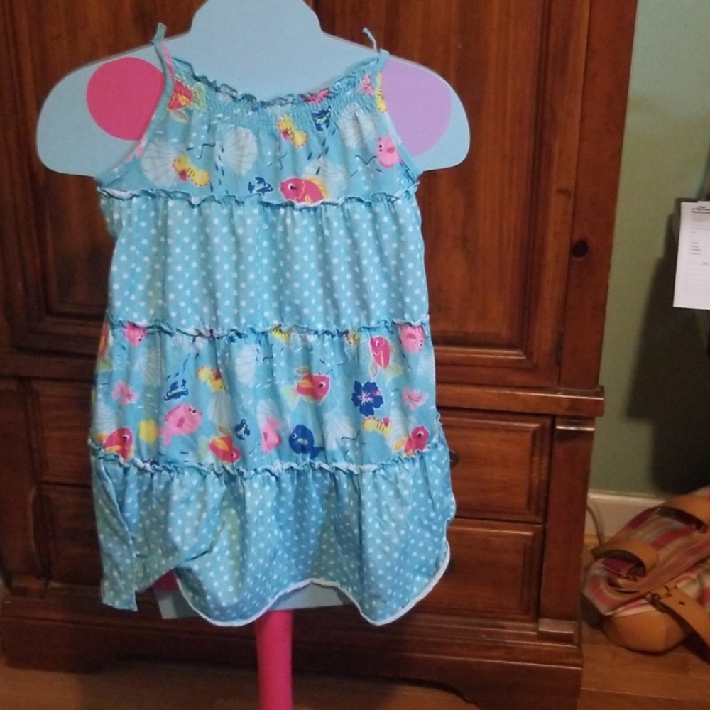 Light blue dress with fishes